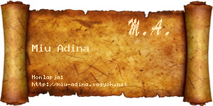 Miu Adina névjegykártya